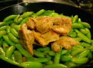 Chicken with Garlic, Chili, & Snap Peas